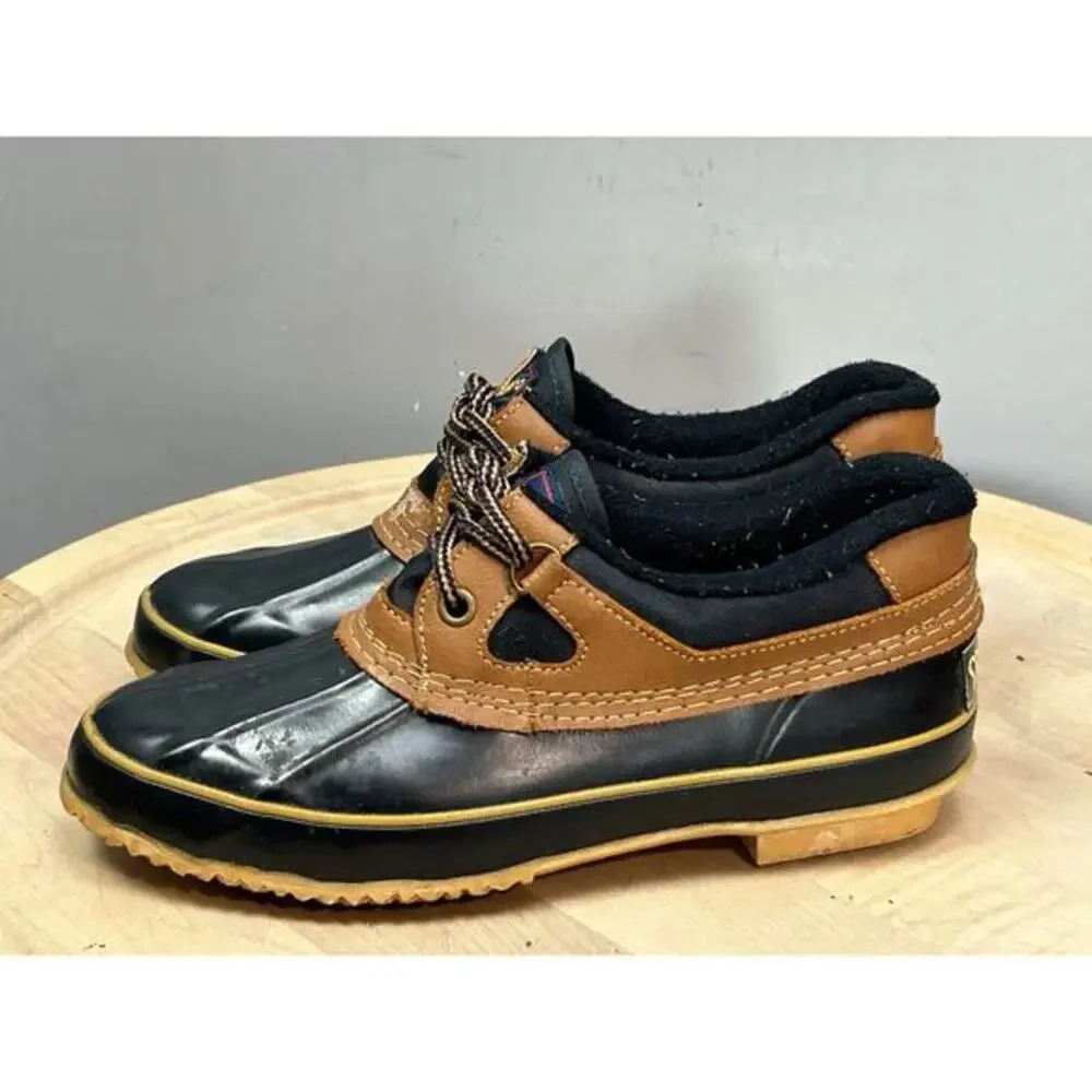Sporto Duck Boots Ankle Womens 6M Blue Brown Waterproof Steel Shank‎ Korea